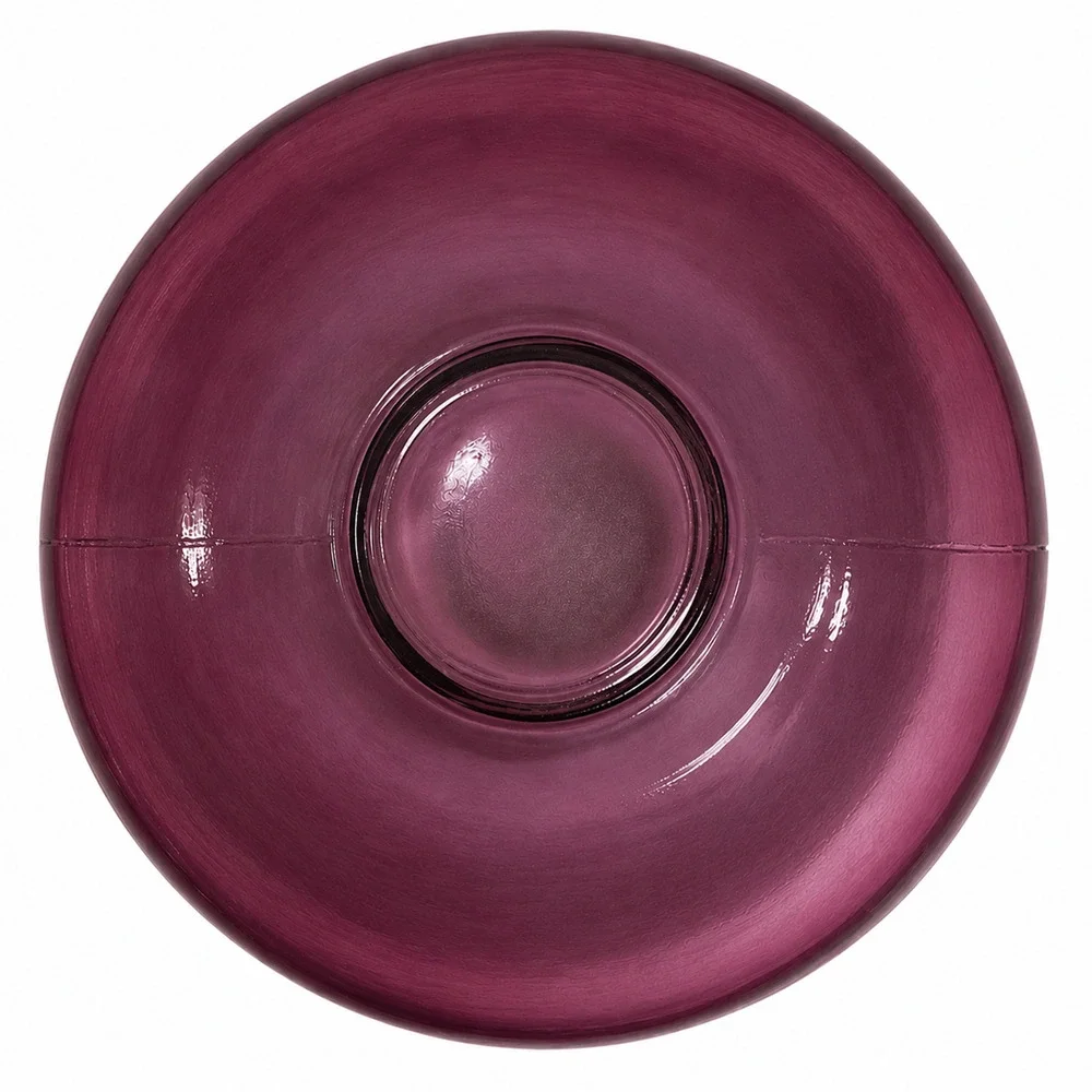 Vintage Amethyst Iridescent Art Glass Vase Purple Disc Bottle 7
